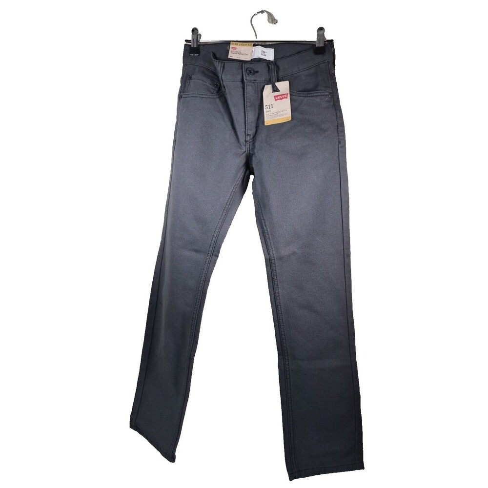 Levi's 511 Slim Fit Graphite Bedford Cord Boys Size 12 Reg 26x26 Gray Jeans NEW